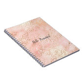 Girly Pink Gold Blush Leopard Print Notitieboek (Rechterzijde)