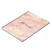 Girly Pink Gold Blush Leopard Print Notitieboek (Linkerzijde)