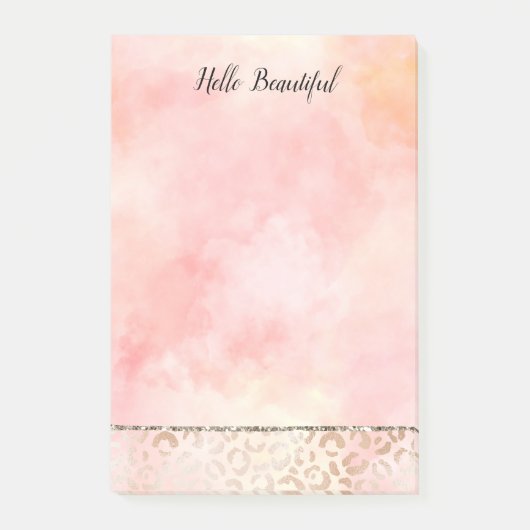 Girly Pink Gold Blush Leopard Print Post-it® Notes (Voorkant)