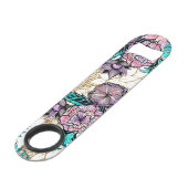 Girly Pink Gold Floral Illustrations Waterverf Speed Flessenopener (Voorkant Gekanteld)