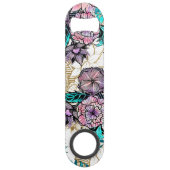 Girly Pink Gold Floral Illustrations Waterverf Speed Flessenopener (Achterkant)
