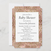 Girly Pink Gold Giraffe Print Kaart (Voorkant)