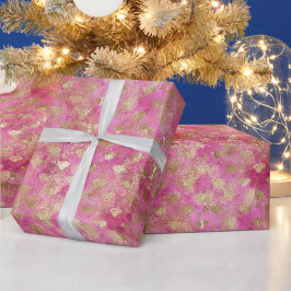 Girly Pink Gold Glam Diamonds Cadeaupapier