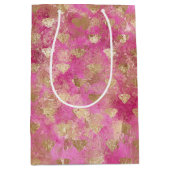 Girly Pink Gold Glam Diamonds Medium Cadeauzakje (Voorkant)