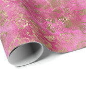 Girly Pink Gold Glam Floral Cadeaupapier (Rol Hoek)