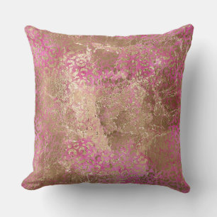 Girly Pink Gold Glam Leopard Print Kussen