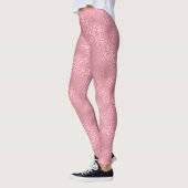 Girly Pink Gold Glam Leopard Print Leggings (Links)