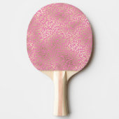 Girly Pink Gold Glam Leopard Print Tafeltennisbatje (Voorkant)
