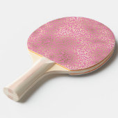 Girly Pink Gold Glam Leopard Print Tafeltennisbatje (Voorkant Gekanteld)