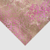 Girly Pink Gold Glam Leopard Print Tissuepapier (Detail)