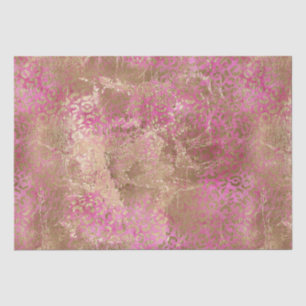 Girly Pink Gold Glam Leopard Print Tissuepapier