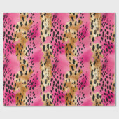 Girly Pink Gold Glam Luipaard Print Abstract Cadeaupapier (Vlak)