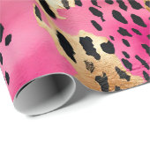 Girly Pink Gold Glam Luipaard Print Abstract Cadeaupapier (Rol Hoek)
