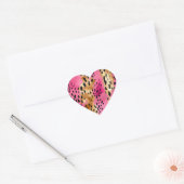 Girly Pink Gold Glam Luipaard Print Abstract Hart Sticker (Envelop)