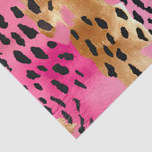 Girly Pink Gold Glam Luipaard Print Abstract Tissuepapier (Detail)