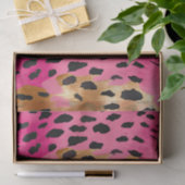 Girly Pink Gold Glam Luipaard Print Abstract Tissuepapier (Geschenk)