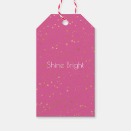 Girly Pink Gold Glam Sterren Cadeaulabel
