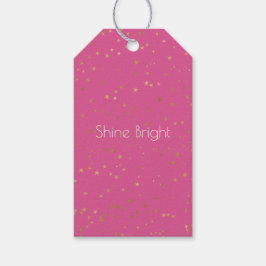 Girly Pink Gold Glam Sterren Cadeaulabel