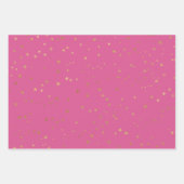 Girly Pink Gold Glam Sterren Inpakpapier Vel (Voorkant)