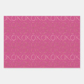 Girly Pink Gold Glam XOXO Inpakpapier Vel (Voorkant)