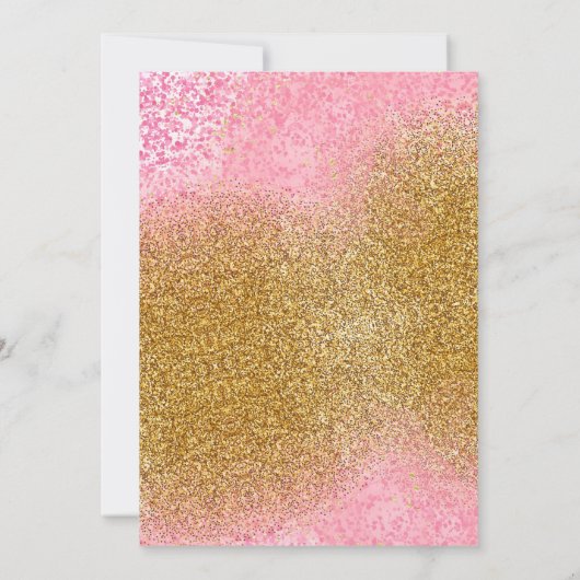  Girly Pink Gold Glitter Birthday Kaart (Achterkant)