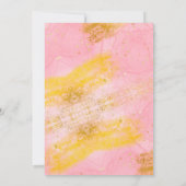  Girly Pink Gold Glitter Birthday Uitnodiging (Achterkant)