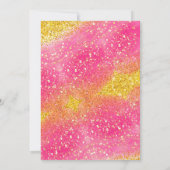 Girly Pink Gold Glitter Birthday Uitnodiging (Achterkant)