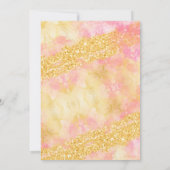  Girly Pink Gold Glitter Birthday Uitnodiging (Achterkant)