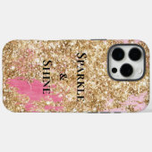 Girly Pink Gold Glitter Case-Mate iPhone Case (Achterkant (horizontaal))