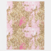 Girly Pink Gold Glitter Fleece Deken (Voorkant)