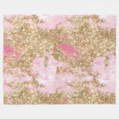 Girly Pink Gold Glitter Fleece Deken (Voorkant (Horizontaal))