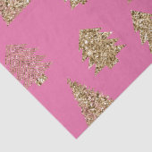 Girly Pink Gold Glitter Glam Kerstbomen Tissuepapier (Detail)