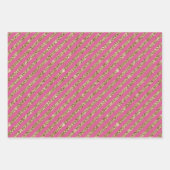 Girly Pink Gold Glitter Jewel Diamonds Inpakpapier Vel (Voorkant)