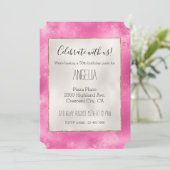 Girly Pink Gold Glitter Kaart (Staand voorkant)