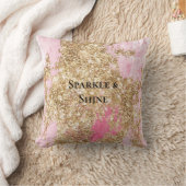 Girly Pink Gold Glitter Kussen (Deken)