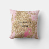 Girly Pink Gold Glitter Kussen (Voorkant)