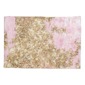 Girly Pink Gold Glitter Kussensloop (Achterkant-Links)