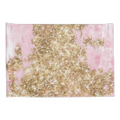 Girly Pink Gold Glitter Kussensloop (Achterkant-Rechts)