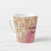 Girly Pink Gold Glitter Latte Mok (Linkerhoek)