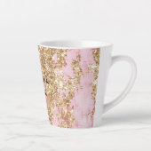 Girly Pink Gold Glitter Latte Mok (Rechts)
