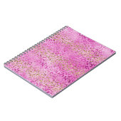 Girly Pink Gold Glitter Leopard Print Glitz Notitieboek (Linkerzijde)