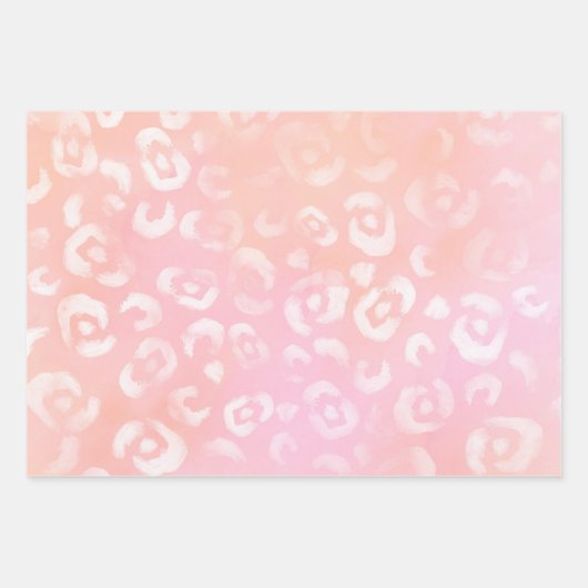 Girly Pink Gold Glitter Leopard Print Inpakpapier Vel (Voorkant)