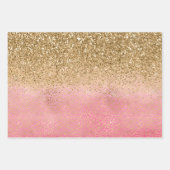 Girly Pink Gold Glitter Leopard Print Inpakpapier Vel (Voorkant)