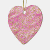 Girly Pink Gold Glitter Leopard Print Keramisch Ornament (Links)