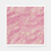 Girly Pink Gold Glitter Leopard Print Servet (Voorkant)