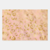 Girly Pink Gold Glitter Leopard Printers Inpakpapier Vel (Voorkant 2)