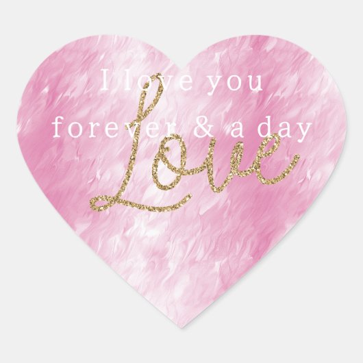  Girly Pink Gold Glitter Liefde Hart Sticker (Voorkant)