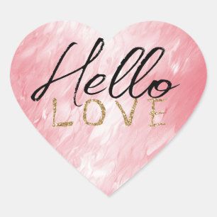 Girly Pink Gold Glitter Liefde Hart Sticker