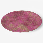 Girly Pink Gold Glitter Mermaid Glitz Papieren Bordje (Gekanteld)