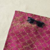 Girly Pink Gold Glitter Mermaid Glitz Strandlaken (In situ)